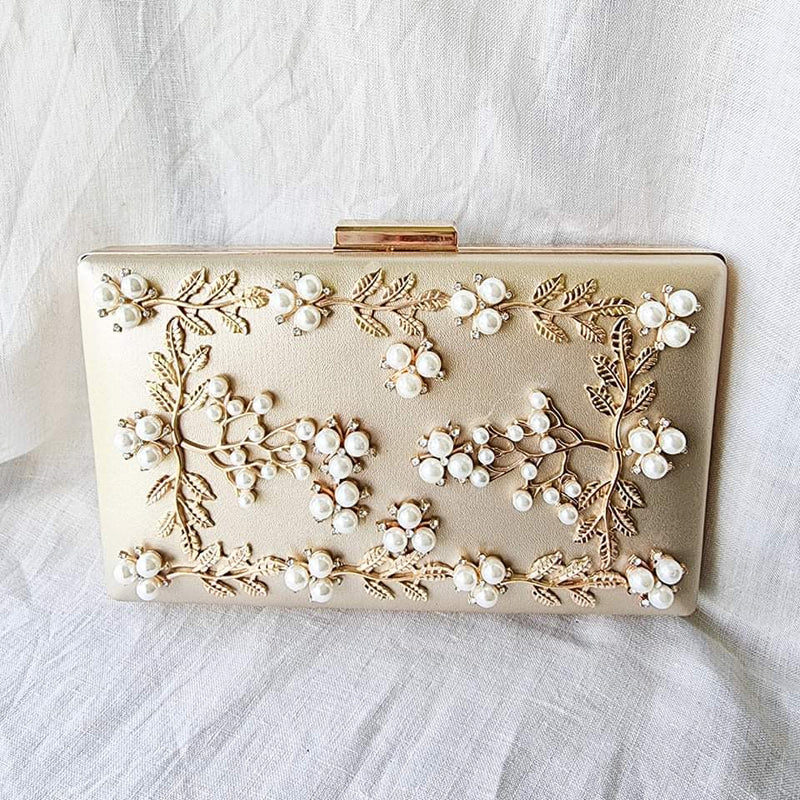 Elegant Pearl embellished evening bag.