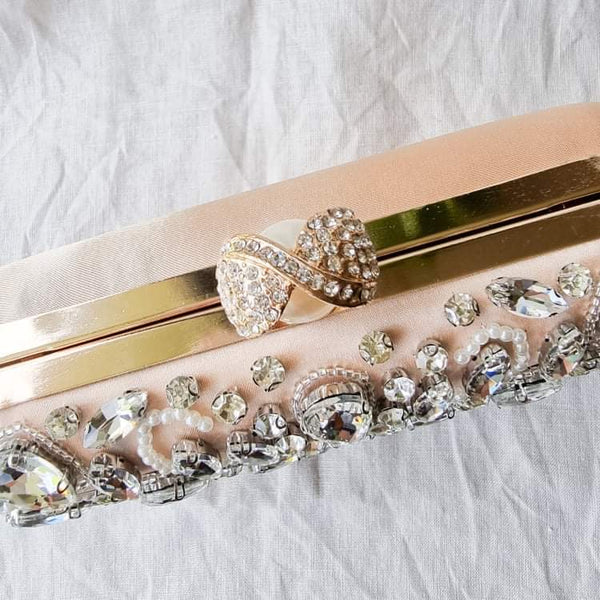 Elegant Crystal embellished evening bag.